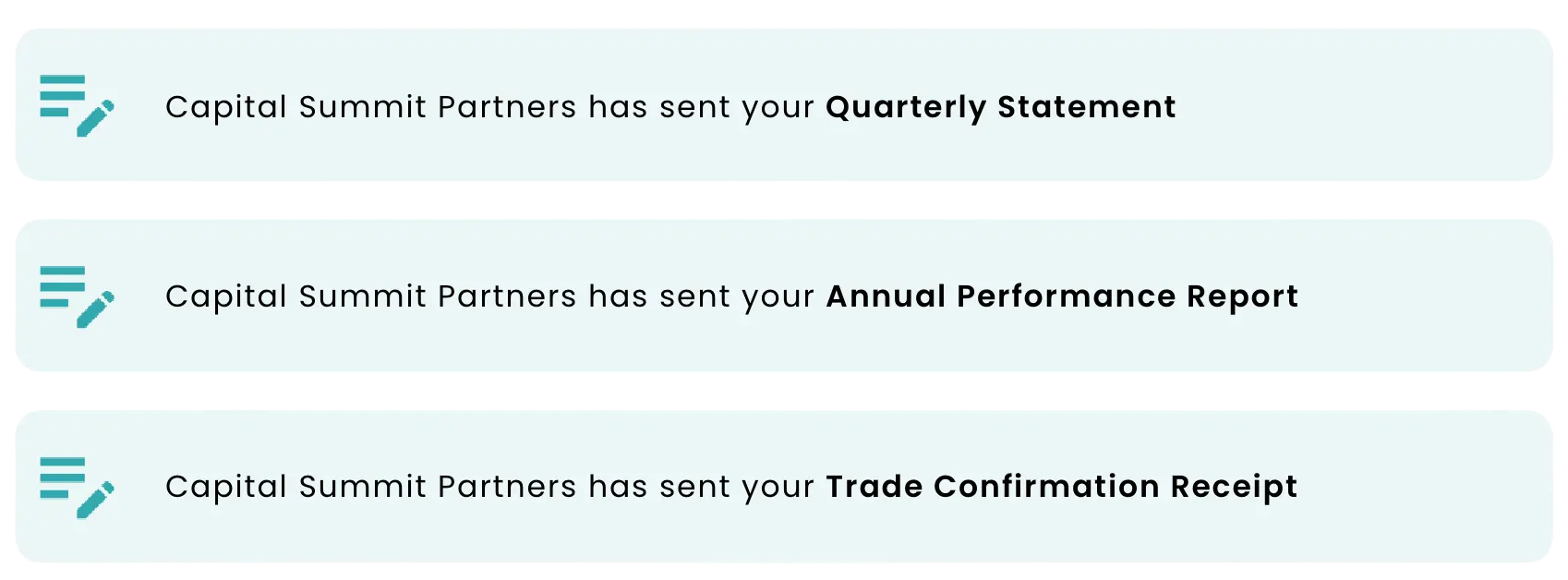 Send your investors the statements they need